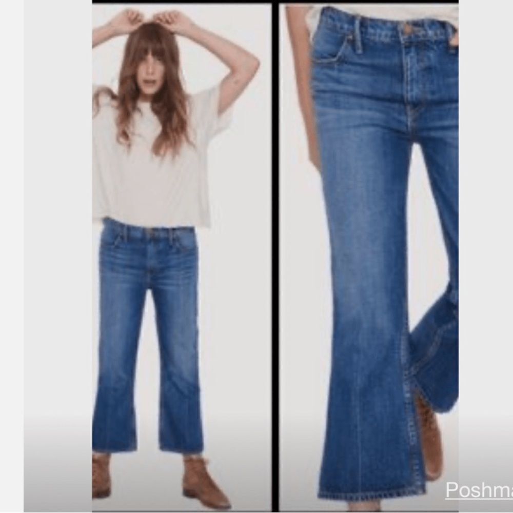 The Great. The Nerd Jeans, Ankle Length, Kick Flare, Scout Wash Size 25